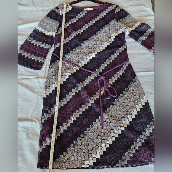 G50. Studio One size 10 Dress Crochet Shell Lined Waist Tie - Picture 6 of 8